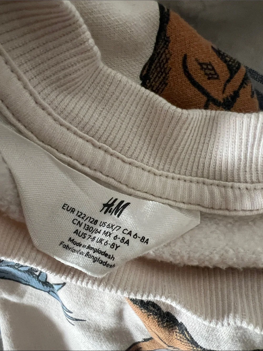 H&M Kids Dinosaur Print Sweatshirt 6X/7 Crewneck Pullover